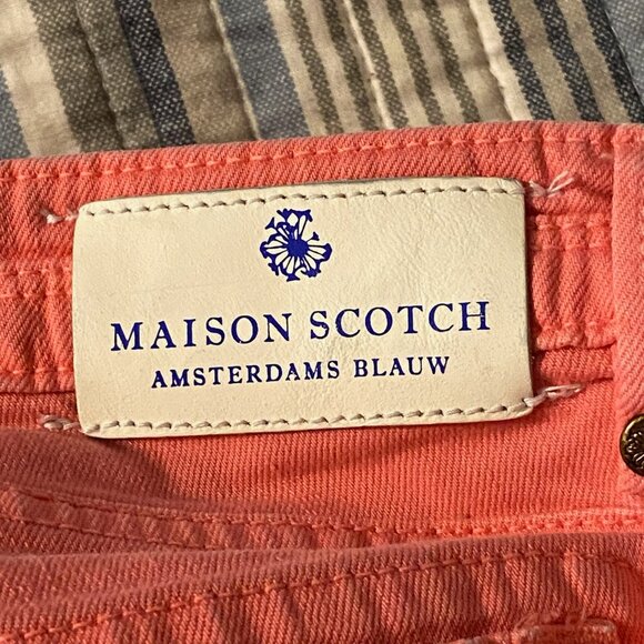 Maison Scotch La Parisienne Pink Jeans Women Sz 28 Cotton Blend Slim Fit Stretch - Picture 3 of 14